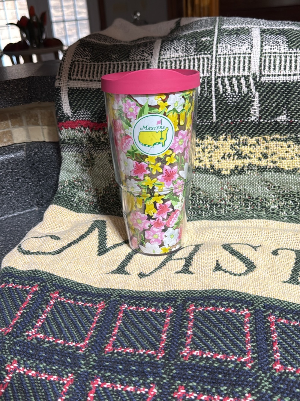 Masters Floral Travel Tumbler with Pink Lid